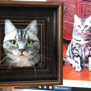 Framed Pet Portrait-Cat