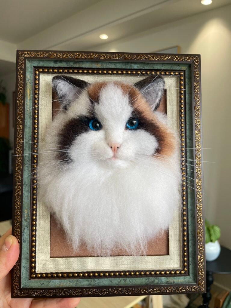 Wool Felt  Ragdoll Cat Portrait